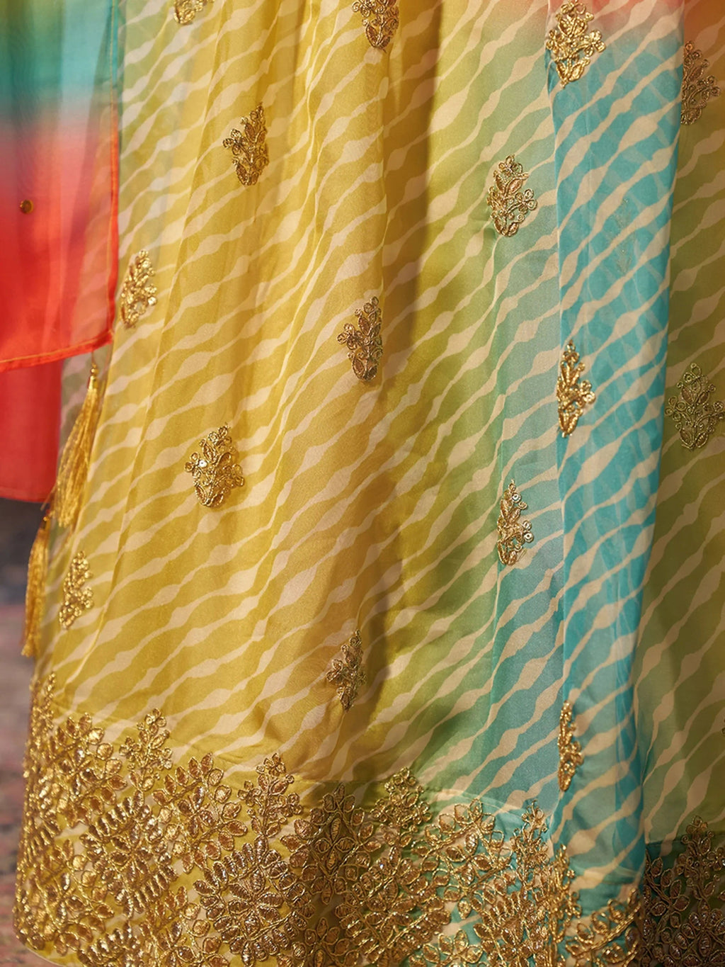 Glamorous Yellow Organza Function Wear Lehenga Choli With Dupatta