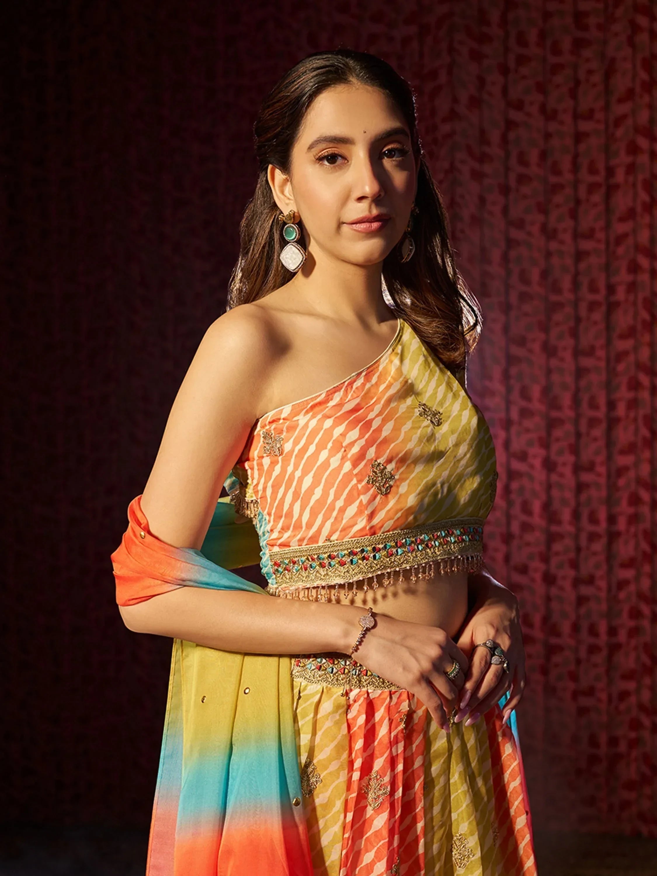 Glamorous Yellow Organza Function Wear Lehenga Choli With Dupatta