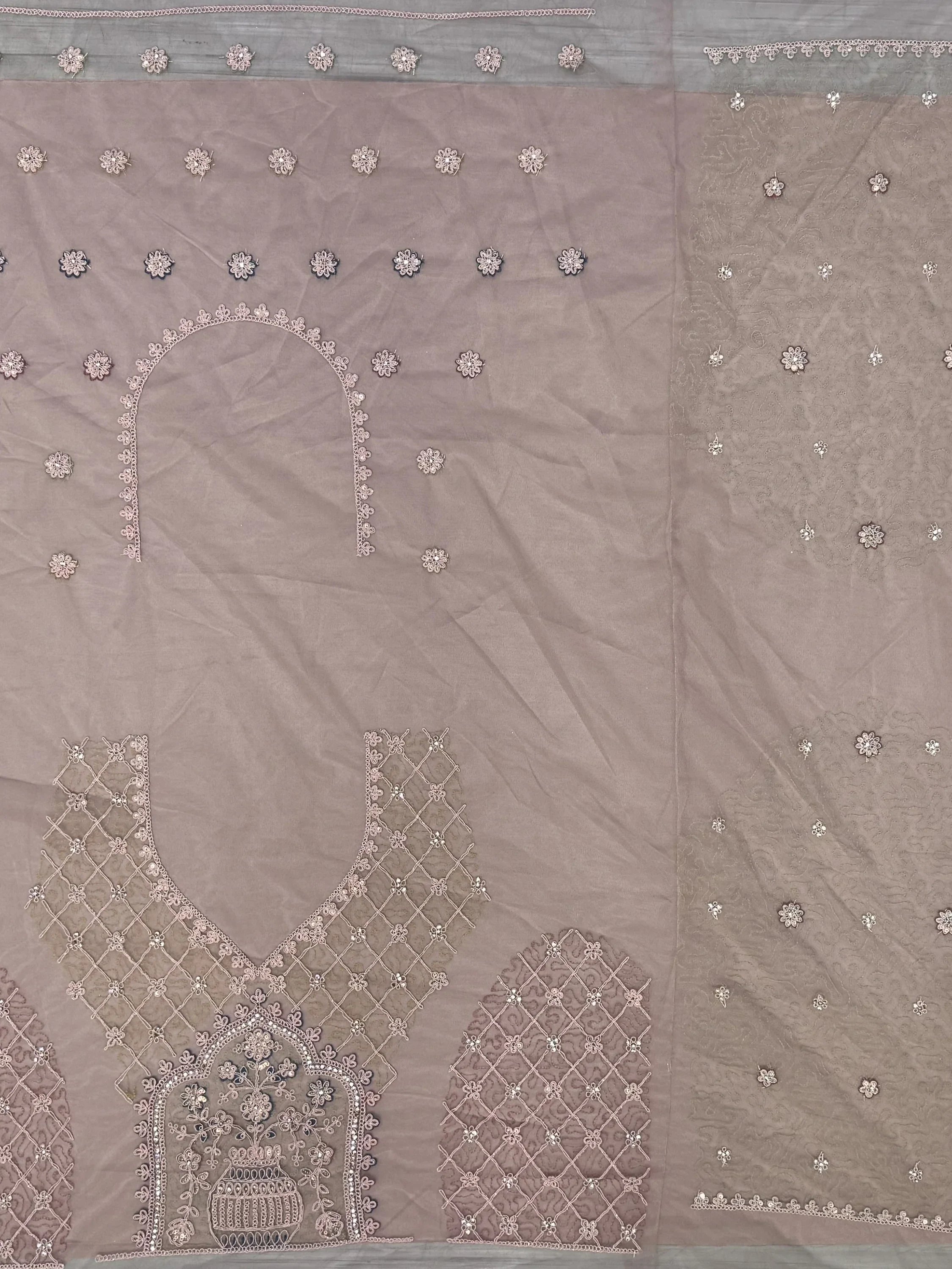 Peach Gorgeous Sequins Net Engagement Wear Lehenga Choli