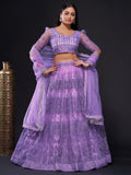 Gorgeous Purple Sequins Net Designer Lehenga Choli With Dupatta