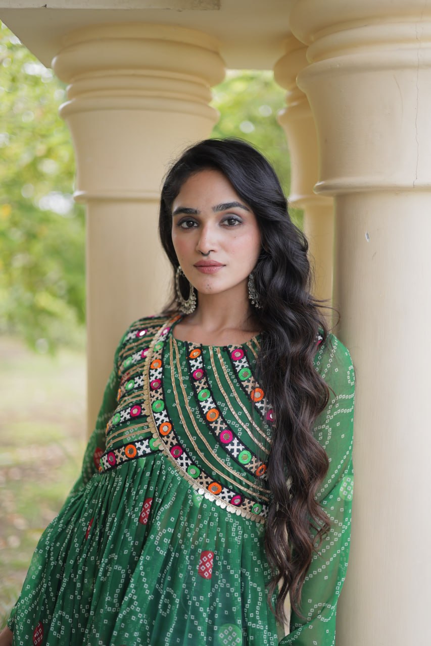 Bandhani Print Faux Georgette Kurti
