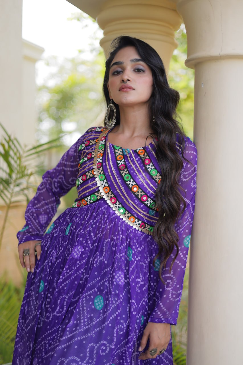 Bandhani Print Faux Georgette Kurti