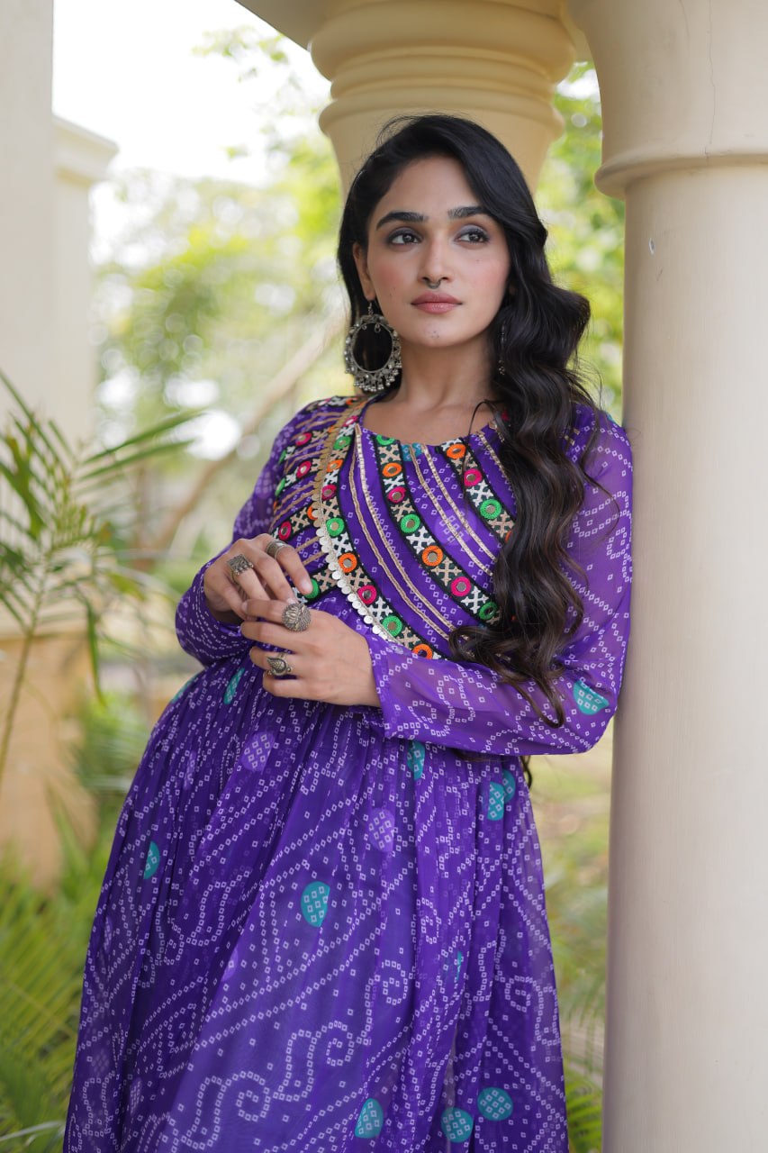 Bandhani Print Faux Georgette Kurti