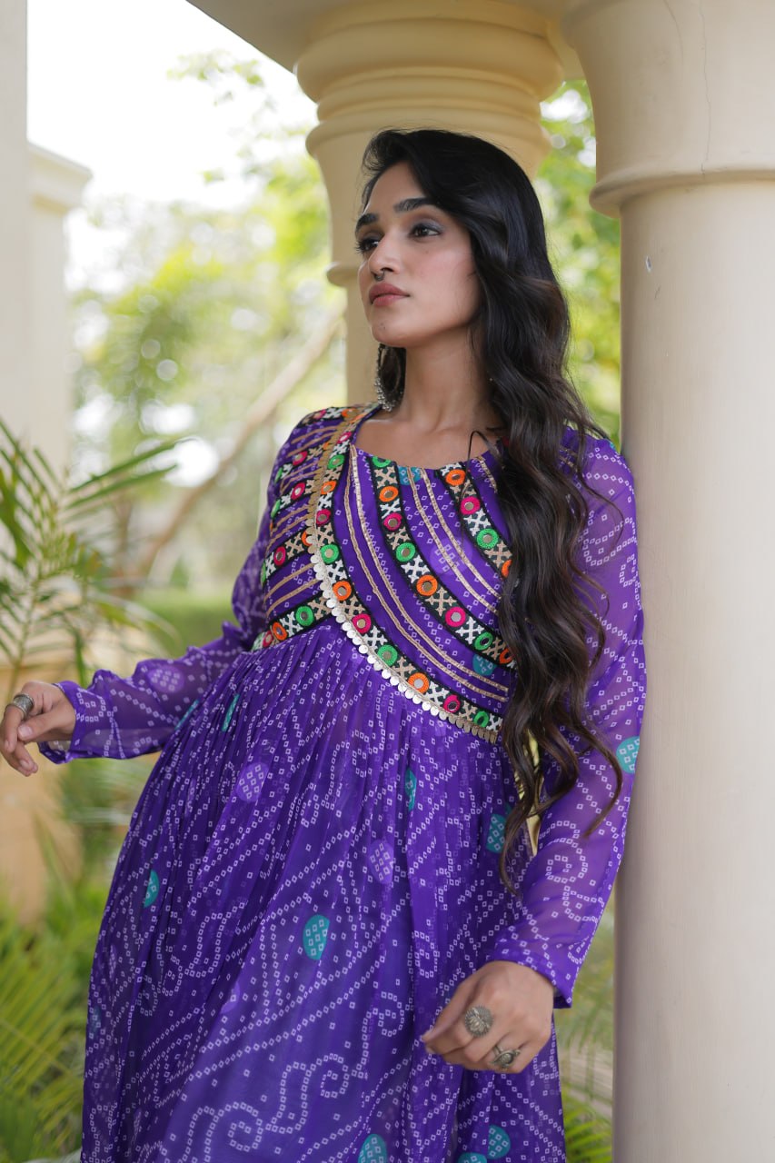 Bandhani Print Faux Georgette Kurti