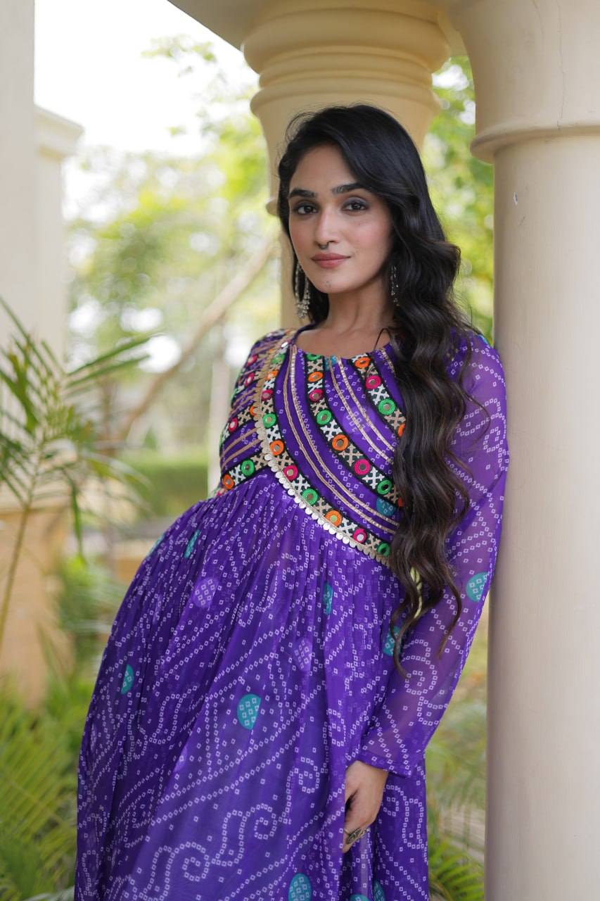 Bandhani Print Faux Georgette Kurti