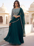 Incredible Green Embroidered Georgette Wedding Wear Lehenga Choli