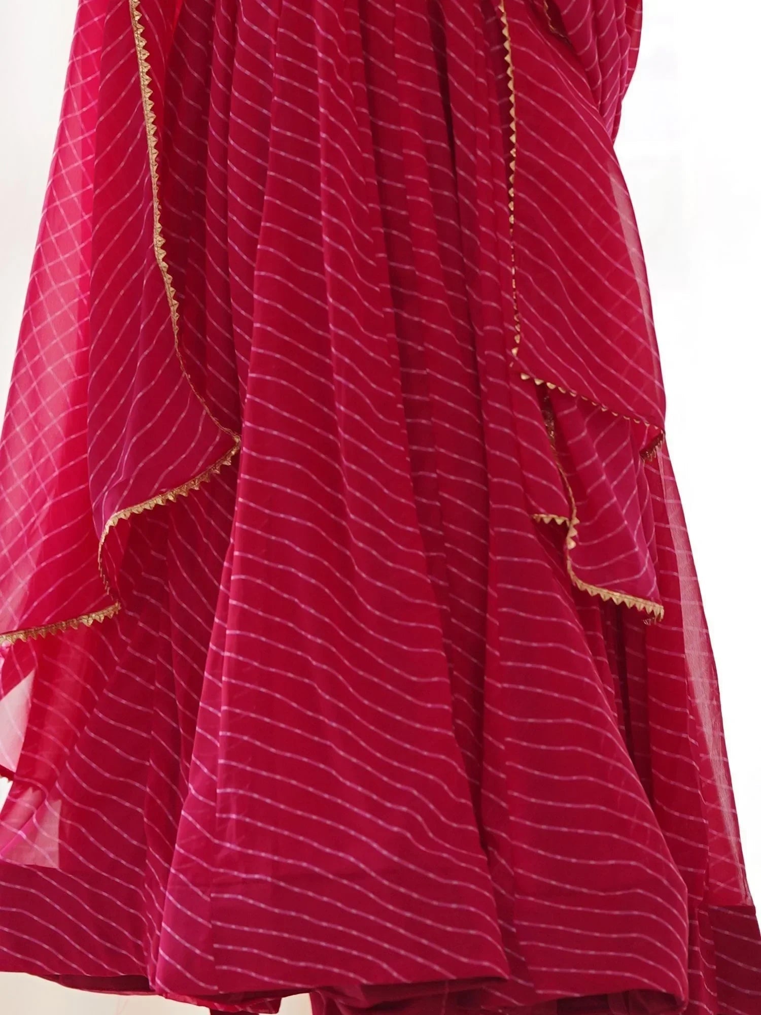 Pink Captivating Laheriya Printed Georgette Anarkali Pant Suit