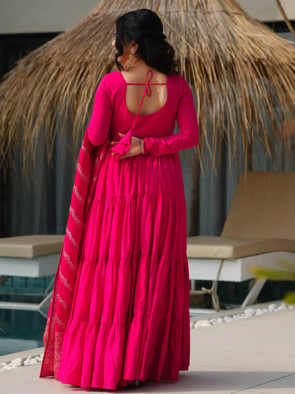 Pink Lovely Chanderi Festival Wear Anarkali Suit With Banarasi Dupatta