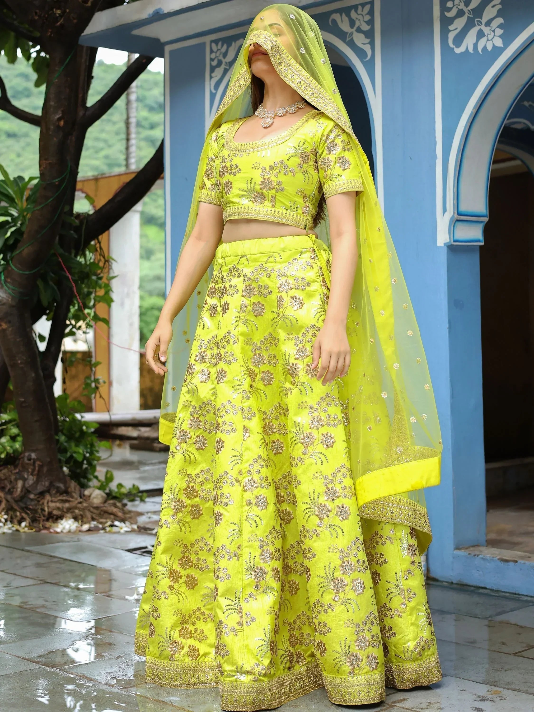 Incredible Prodigious Neon Sequins Work lehenga Choli With Dupatta