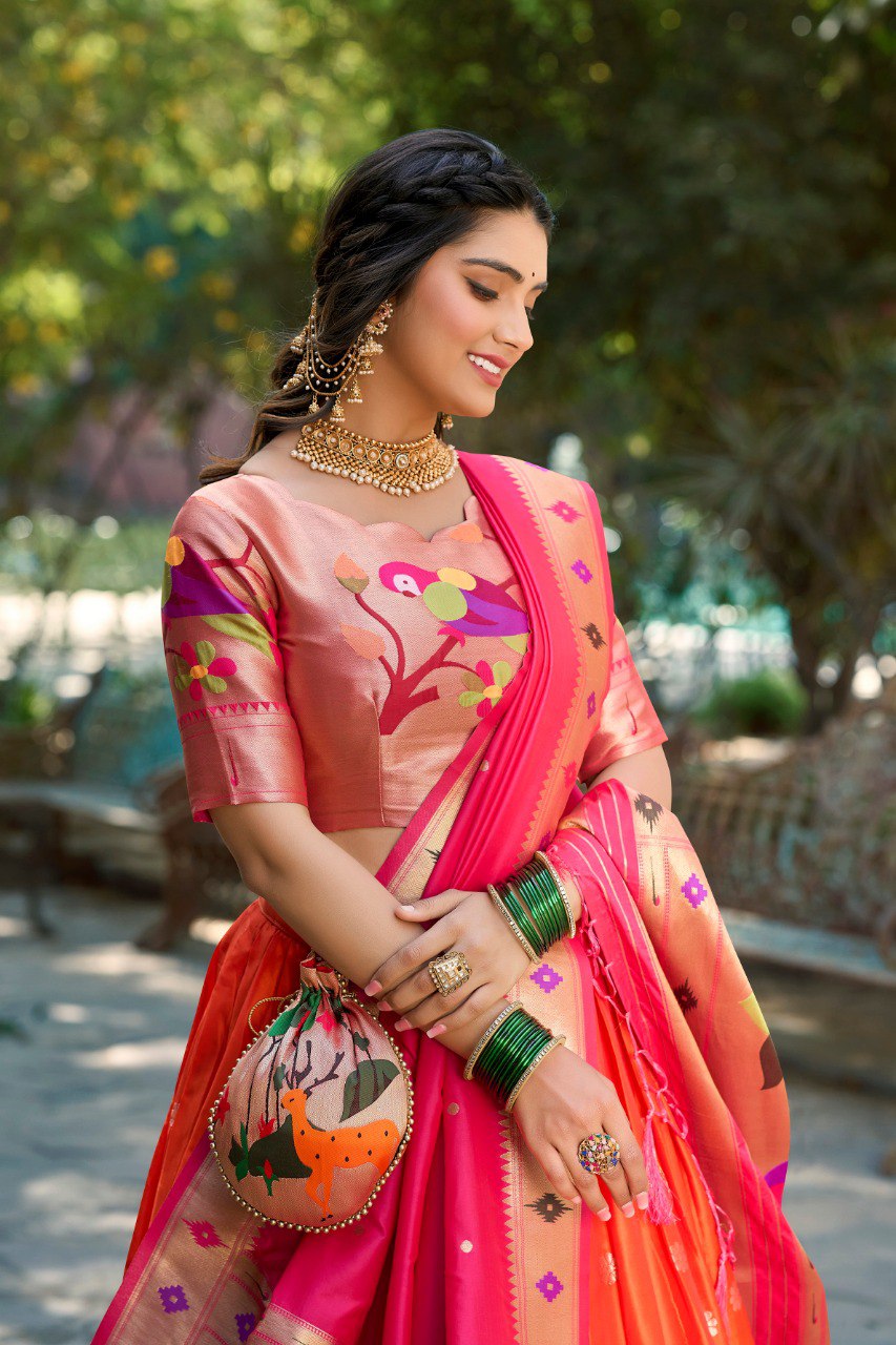 Jacquard Silk Paithani Lehenga Choli