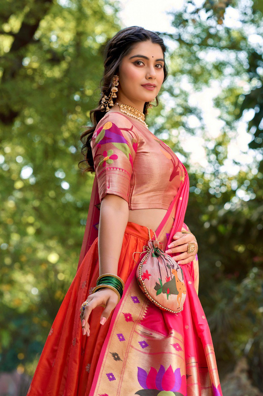 Jacquard Silk Paithani Lehenga Choli