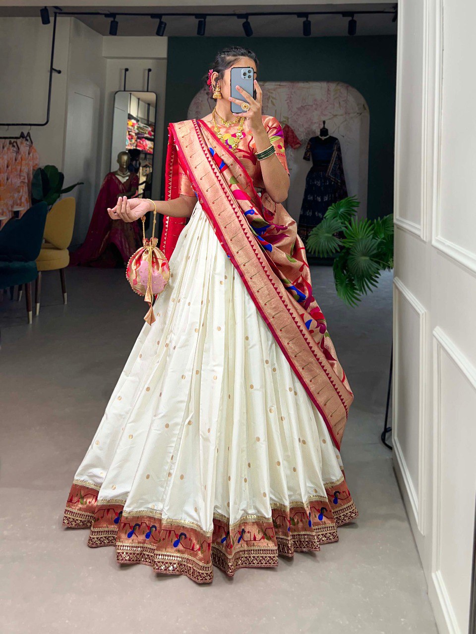 Jacquard Silk Paithani Lehenga Choli