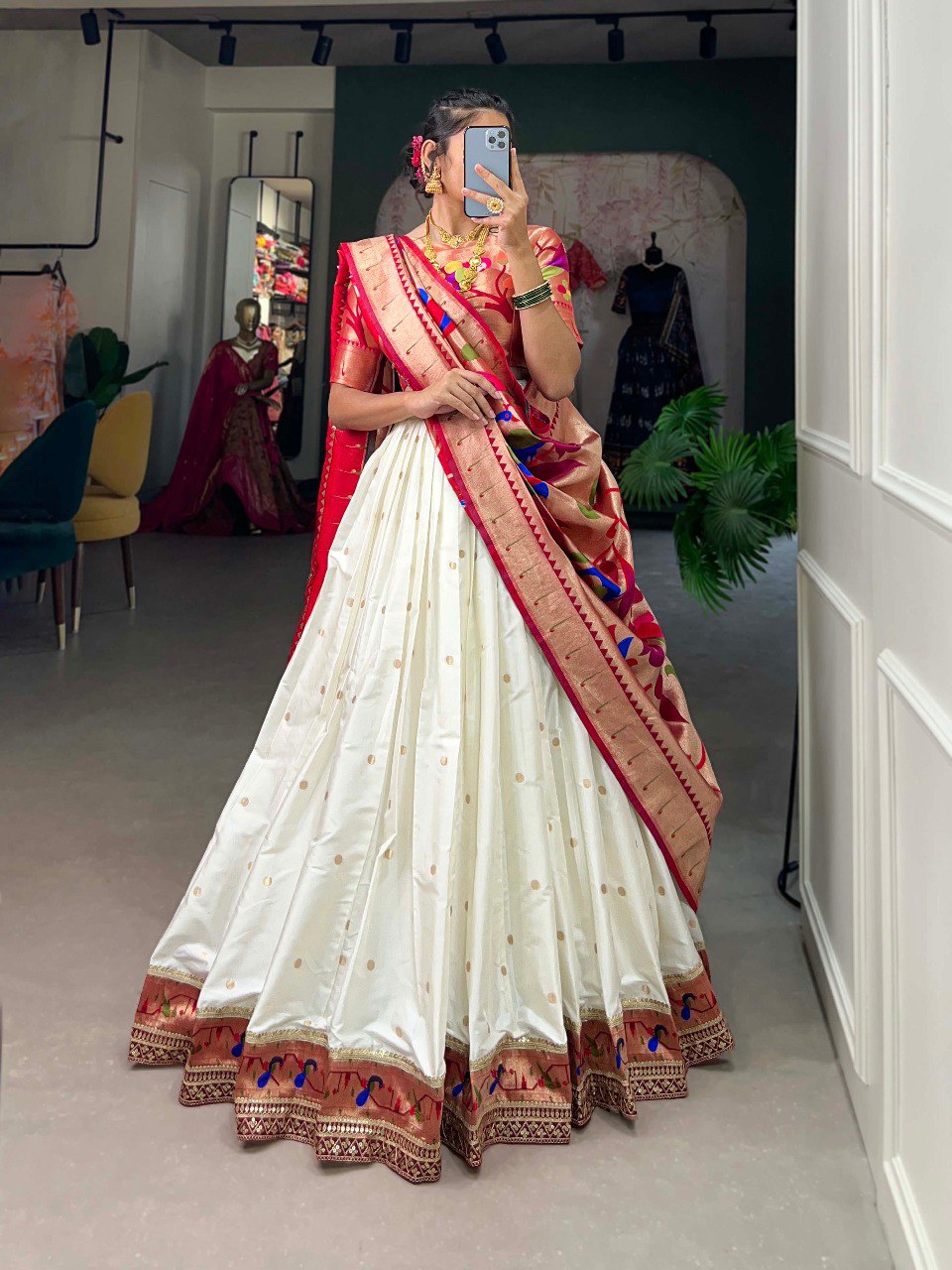 Jacquard Silk Paithani Lehenga Choli