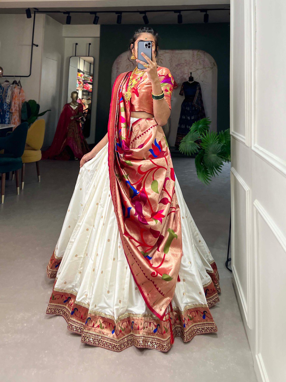 Jacquard Silk Paithani Lehenga Choli