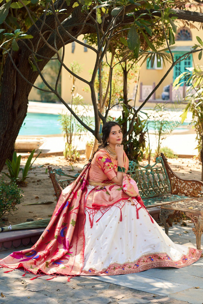 Jacquard Silk Paithani Lehenga Choli