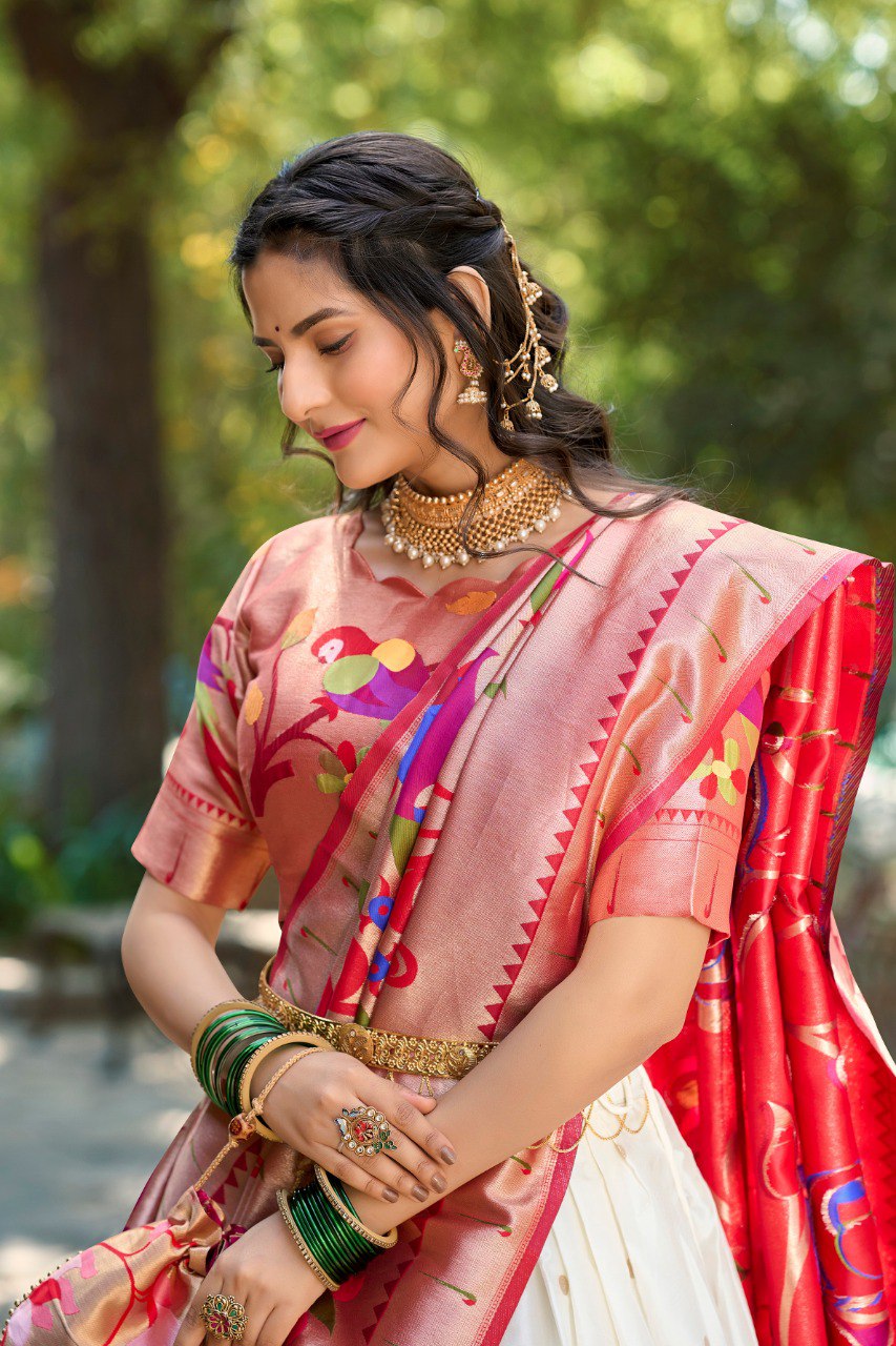 Jacquard Silk Paithani Lehenga Choli