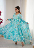 Kalicutt Anarkali Suit with Organza Dupatta