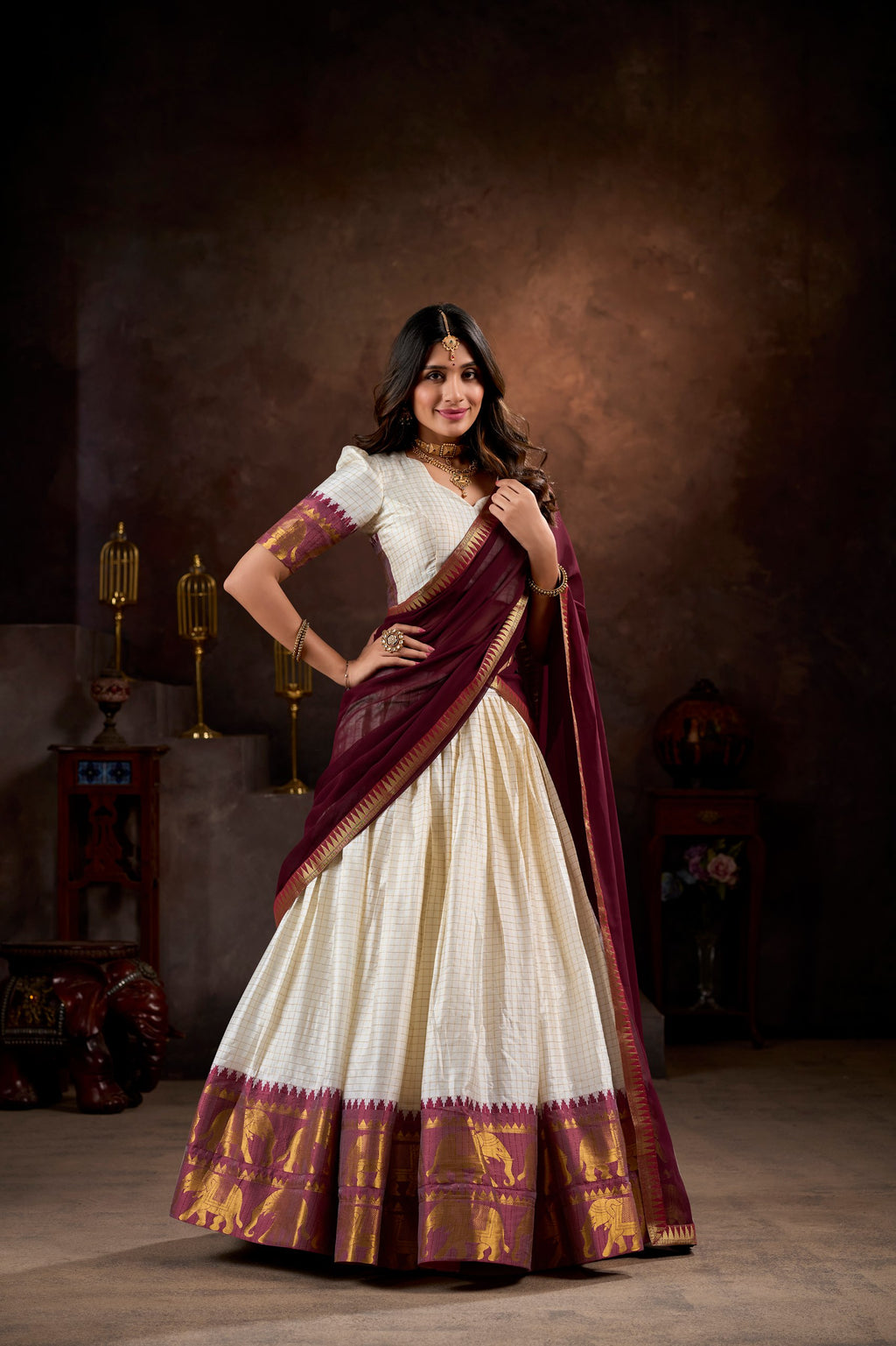 Kalyani Cotton Lehenga Choli with Georgette Dupatta
