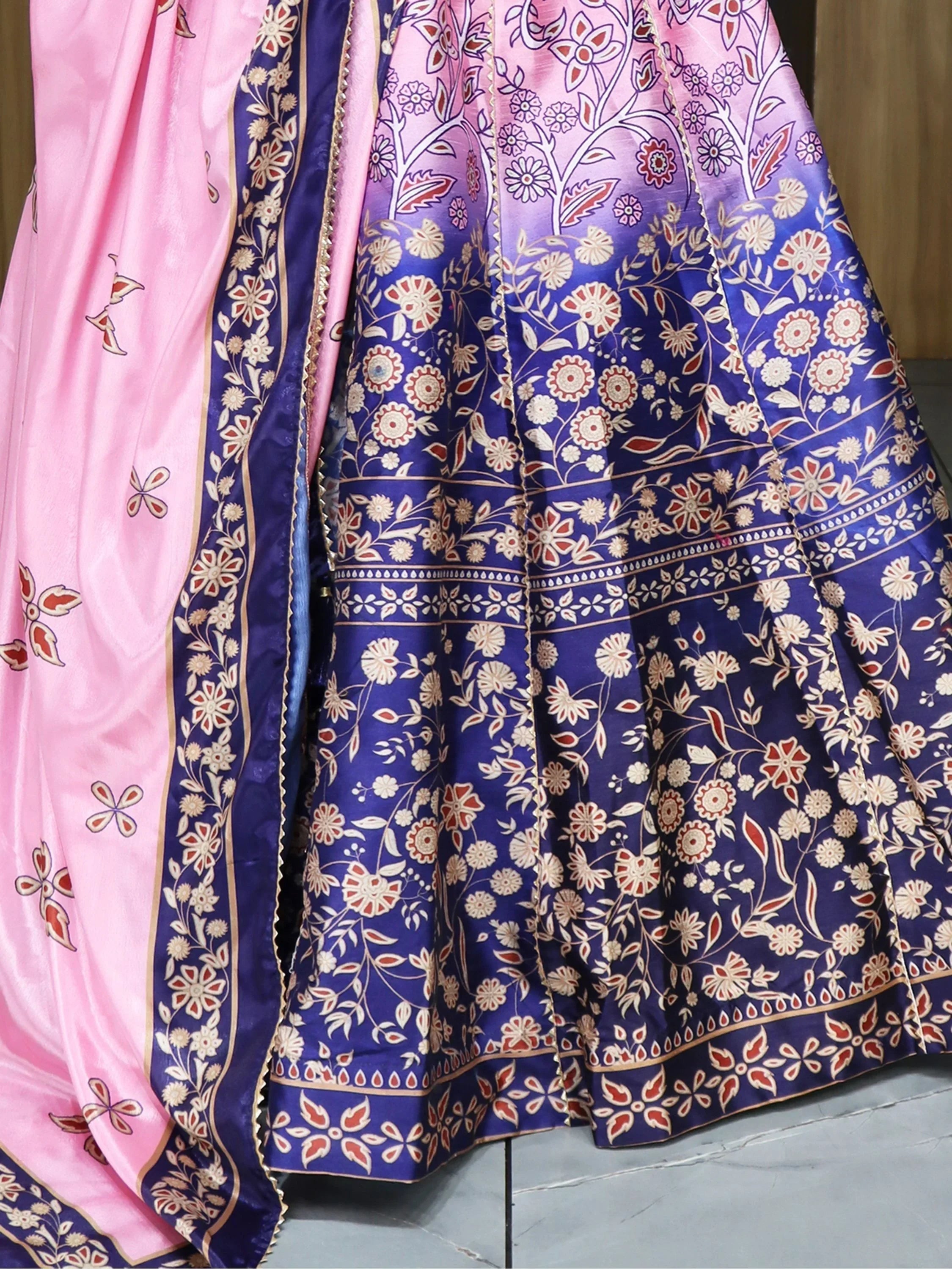 Pink Sweet Printed Art Silk Event Wear Lehenga Choli With Dupatta