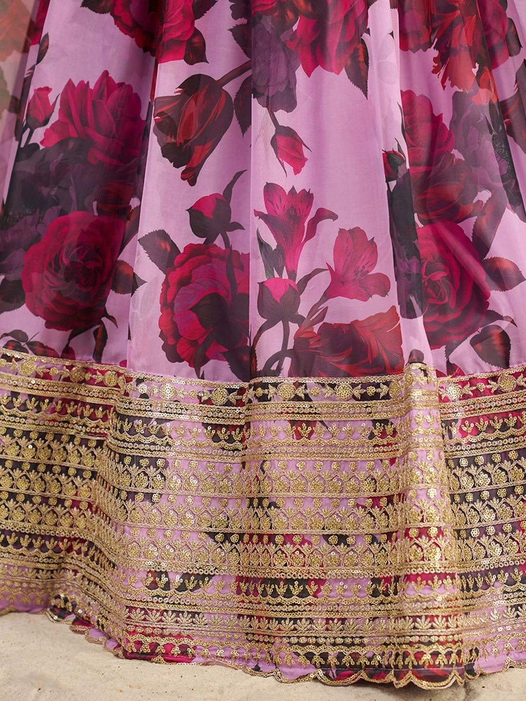 Lovely Baby Pink Sequins Organza Event Wear Lehenga Choli With Dupatta