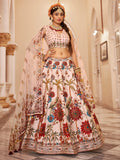 Lovely Off-White Printed Traditional Lehenga Choli With Organza Dupatta