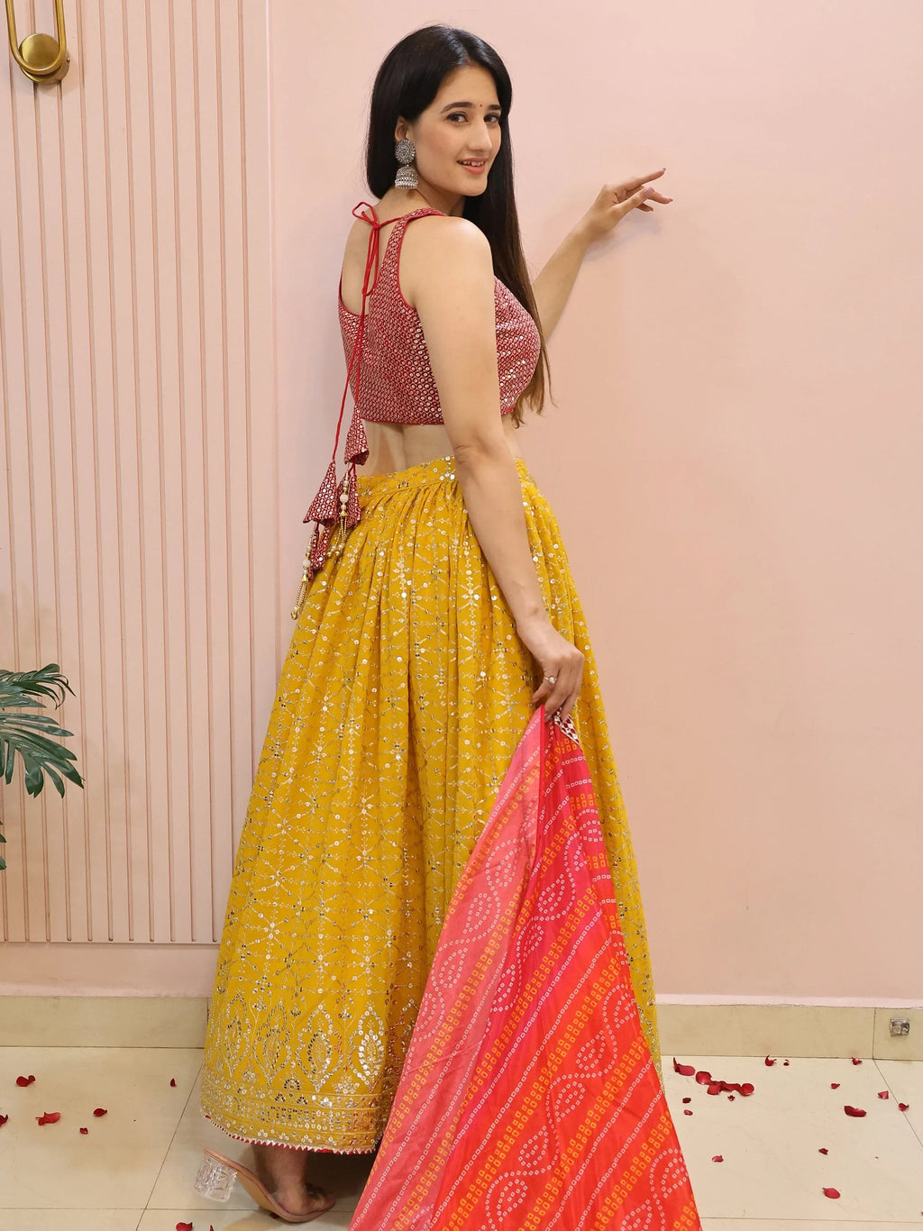 Majestic Yellow Embroidered Traditional Lehenga Choli
