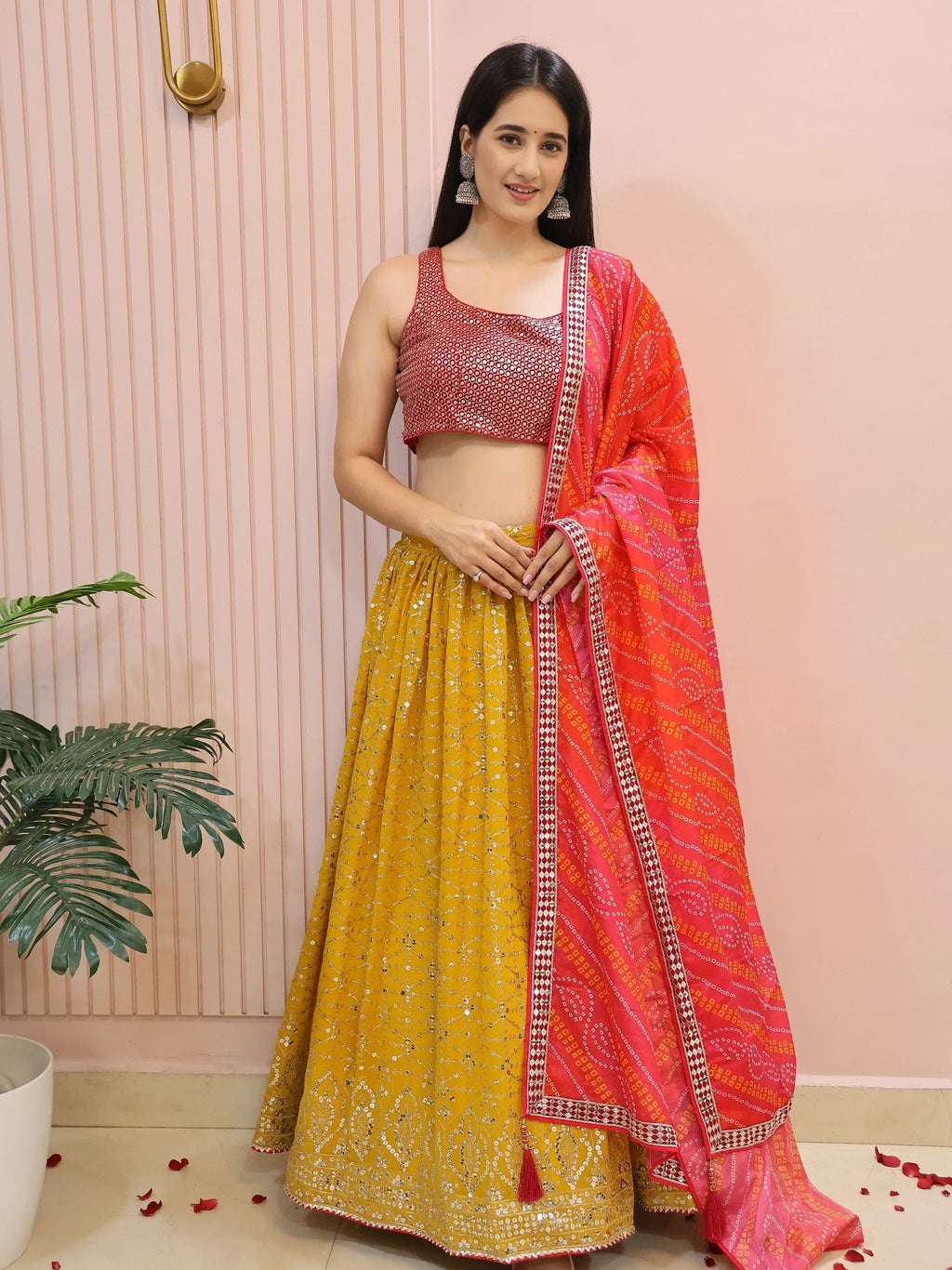 Majestic Yellow Embroidered Traditional Lehenga Choli