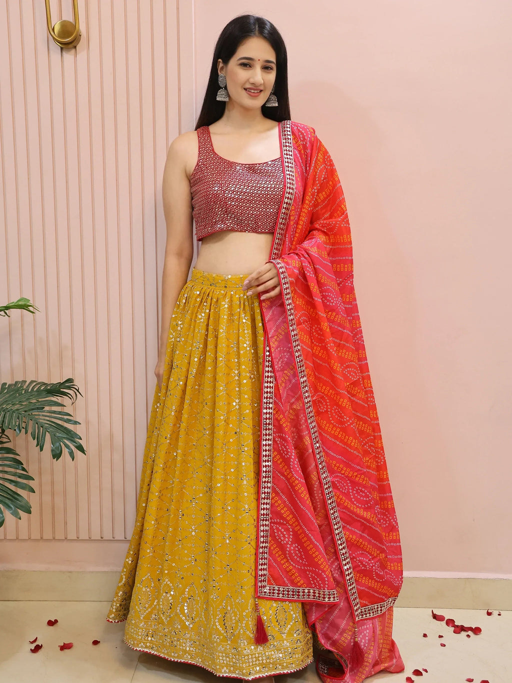 Majestic Yellow Embroidered Traditional Lehenga Choli