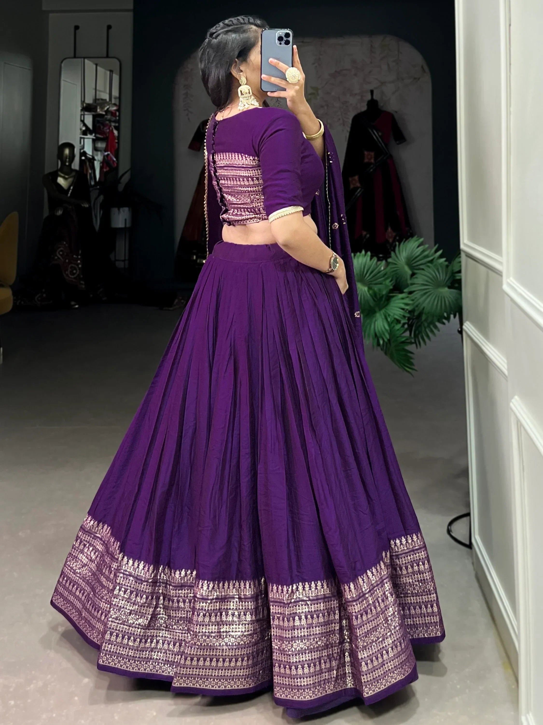 Marvelous Purple Zari Weaving Chanderi Silk Wedding Wear Lehenga Choli