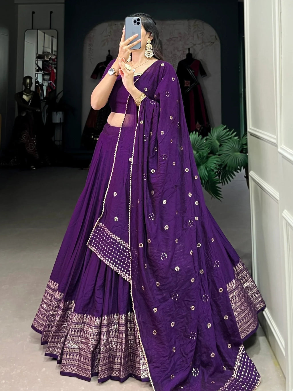 Marvelous Purple Zari Weaving Chanderi Silk Wedding Wear Lehenga Choli