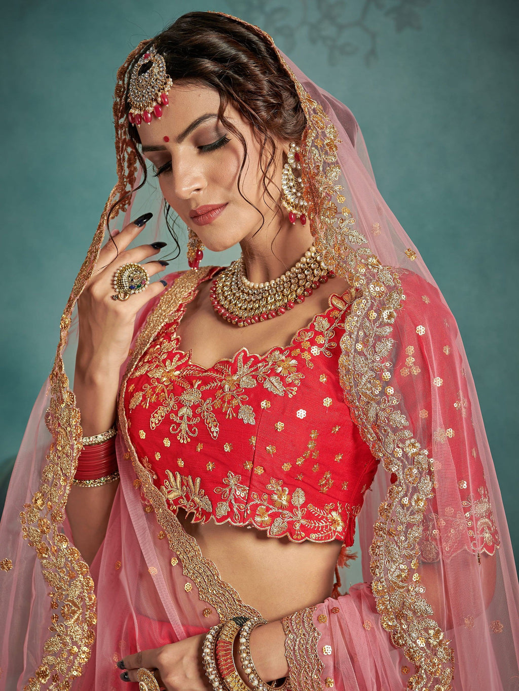 Mesmerizing Red Dori Work Art Silk Lehenga Choli With Dupatta