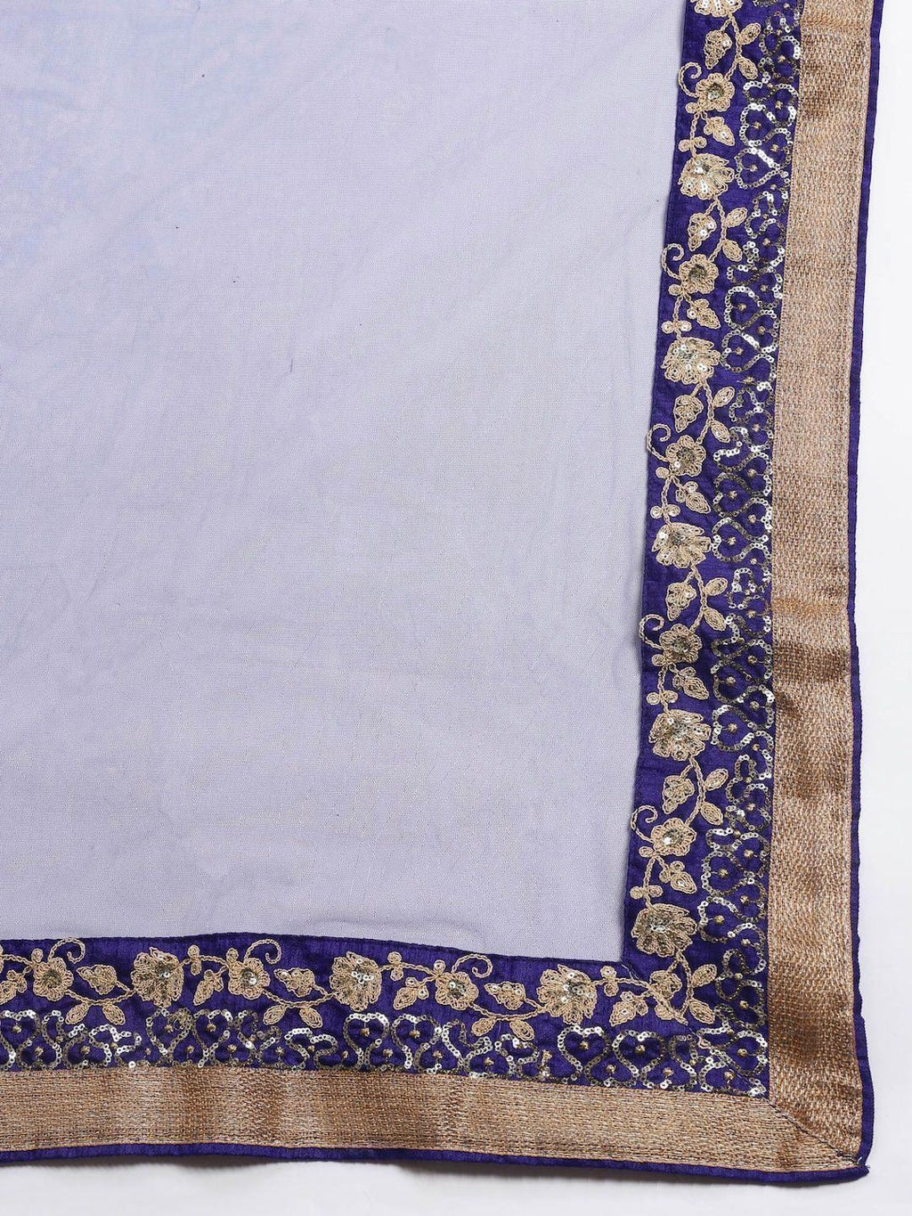 Blue & Toned Embroidered Semi-Stitched Myntra Lehenga & Unstitched Blouse with Dupatta