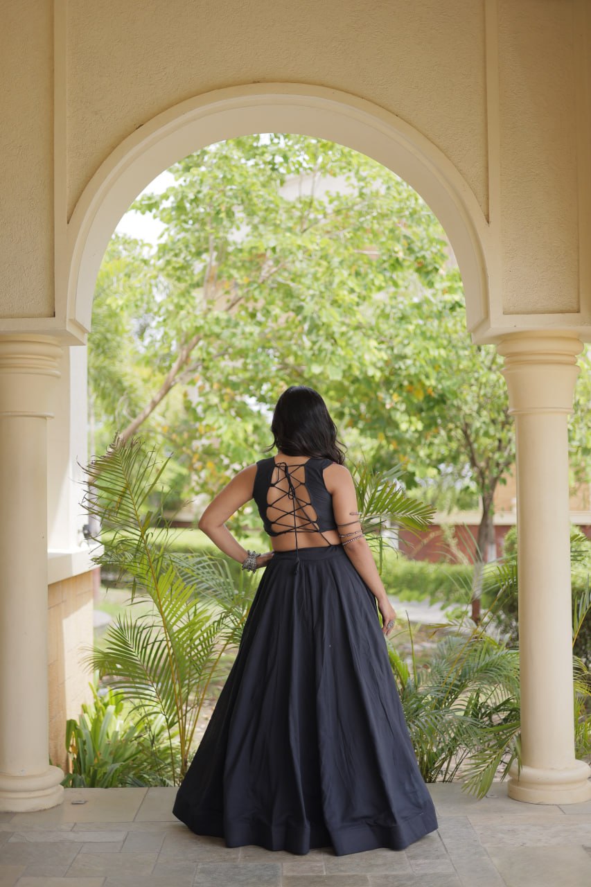 Navratri Cora Cotton Lehenga Choli with Gamthi Embroidery