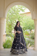 Navratri Faux Georgette Bandhej Print Lehenga Choli with Dupatta