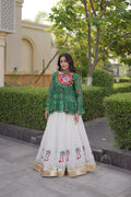 Navratri Kora Cotton Lehenga Choli with Bandhani Top