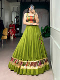 Navratri Raas Zari Lehenga Choli in Green