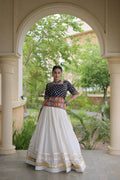 Navratri Special Cora Cotton Lehenga Choli with Bandhej Print Blouse