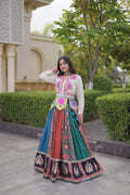 Navratri Special Cotton Printed Lehenga Choli with Kutchi Gamthi Embroidery