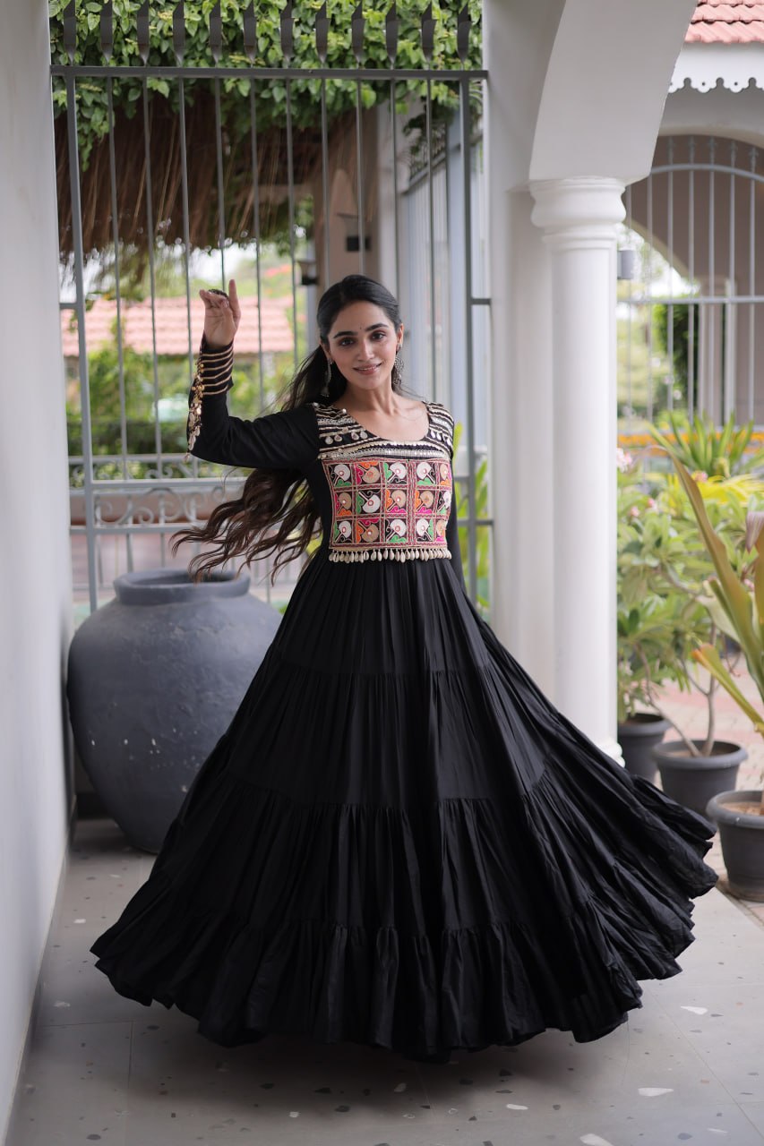 Navratri Special Kutchi Gamthi Embroidered Gown