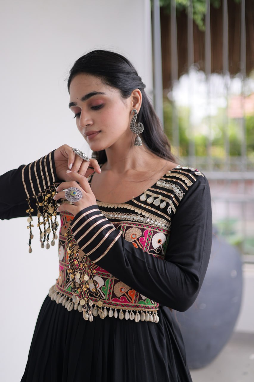 Navratri Special Kutchi Gamthi Embroidered Gown