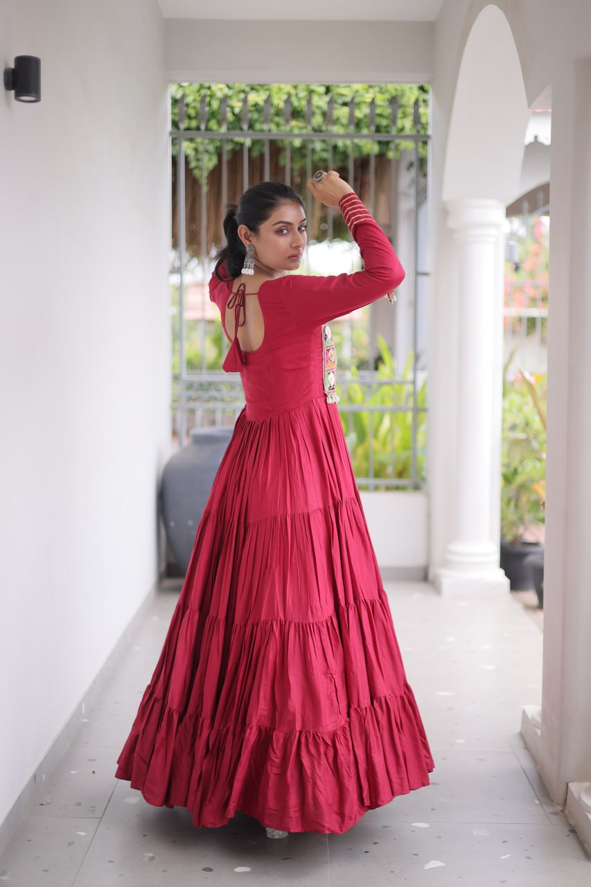 Navratri Special Kutchi Gamthi Embroidered Gown