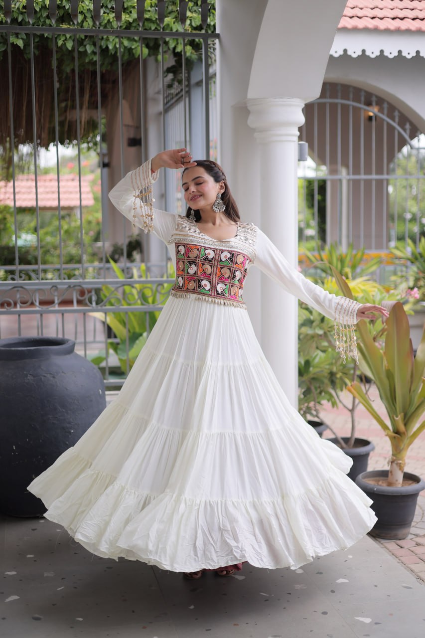 Navratri Special Kutchi Gamthi Embroidered Gown
