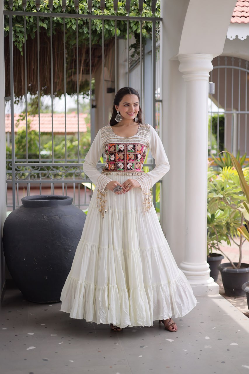 Navratri Special Kutchi Gamthi Embroidered Gown
