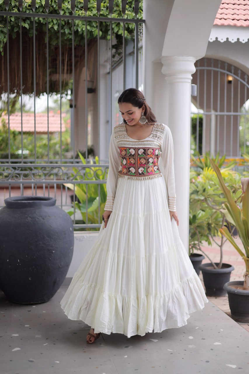 Navratri Special Kutchi Gamthi Embroidered Gown