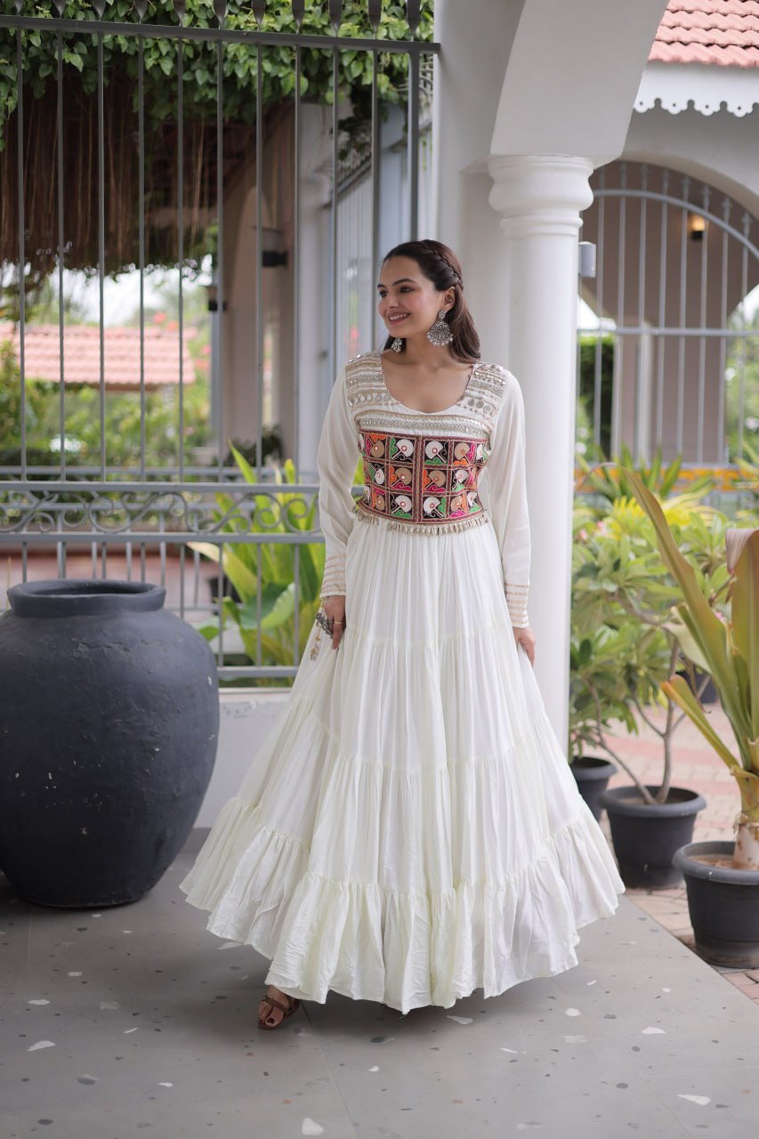 Navratri Special Kutchi Gamthi Embroidered Gown