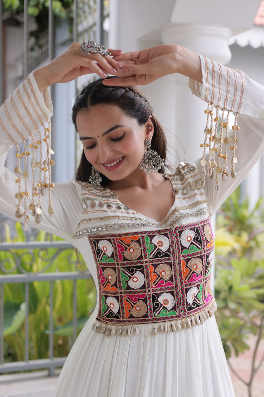 Navratri Special Kutchi Gamthi Embroidered Gown