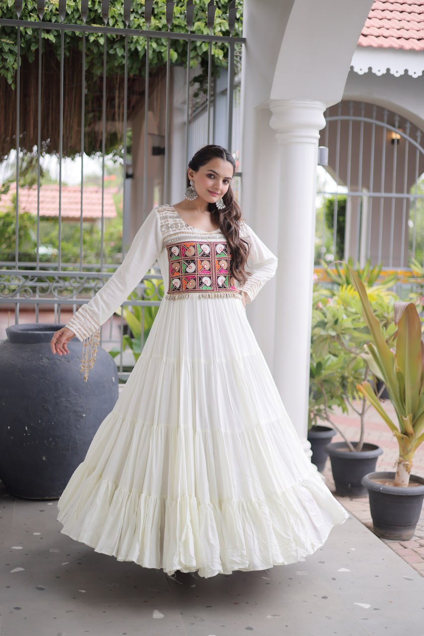 Navratri Special Kutchi Gamthi Embroidered Gown