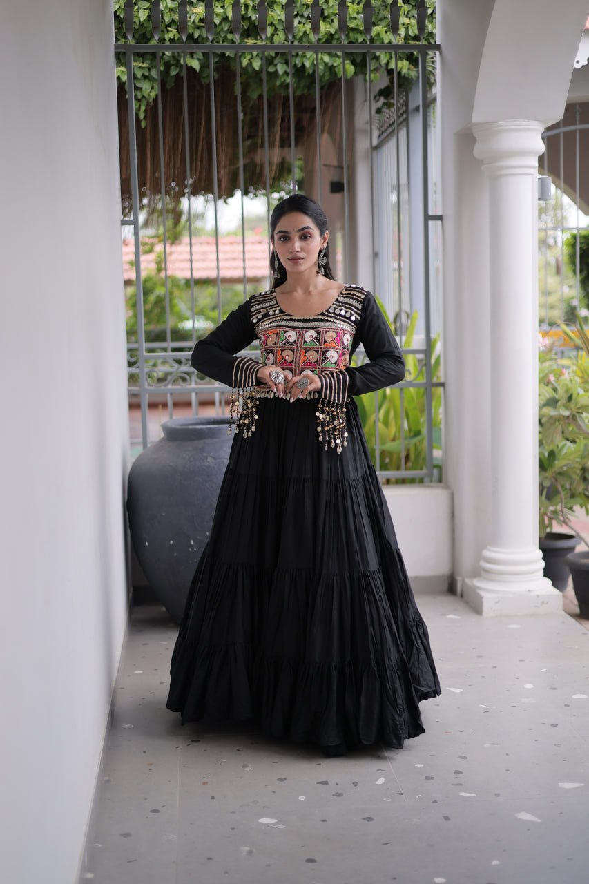Navratri Special Kutchi Gamthi Embroidered Gown
