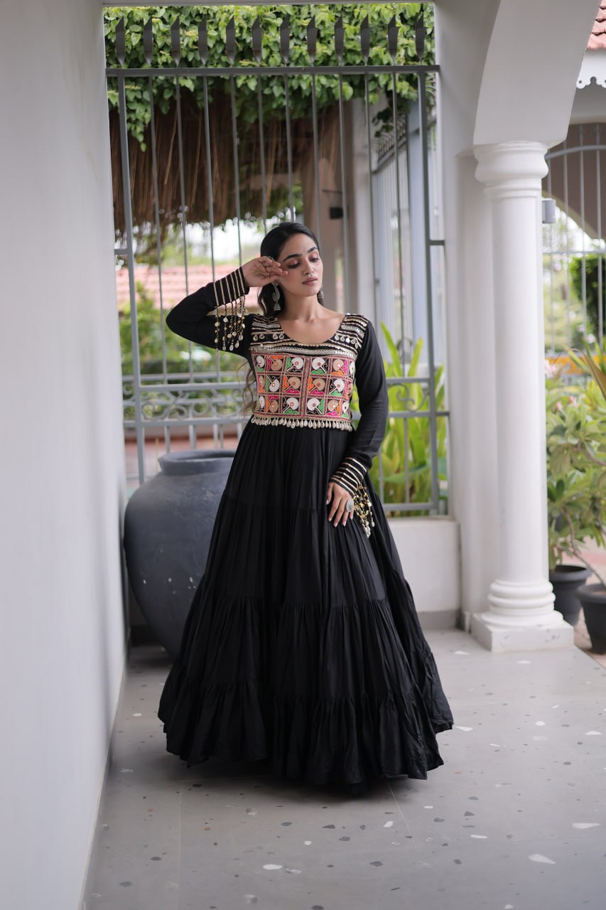 Navratri Special Kutchi Gamthi Embroidered Gown