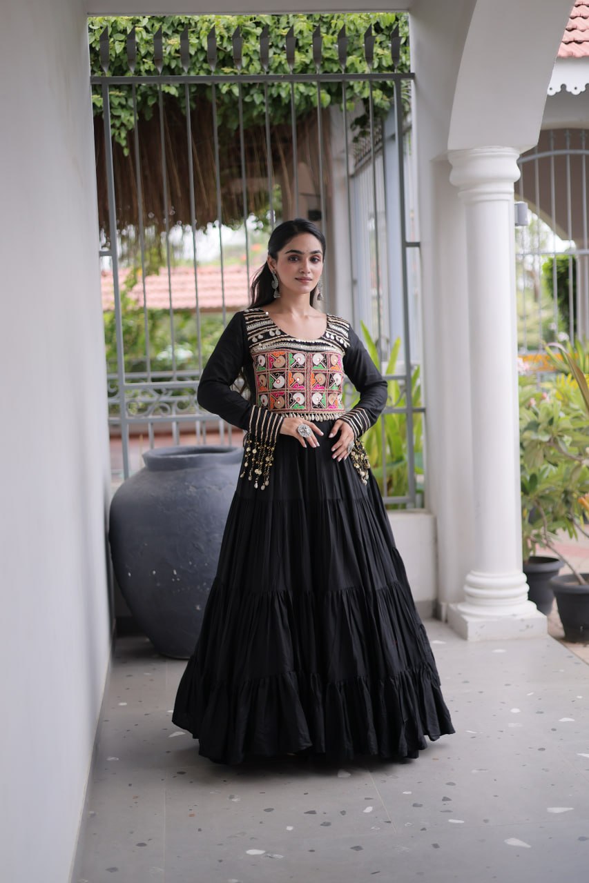 Navratri Special Kutchi Gamthi Embroidered Gown